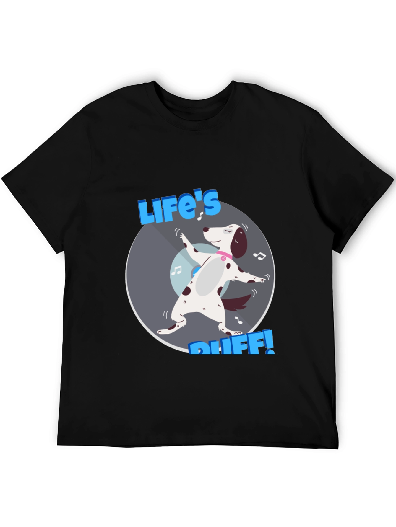 Lifes Ruff! Dog Graphic Tee - Black