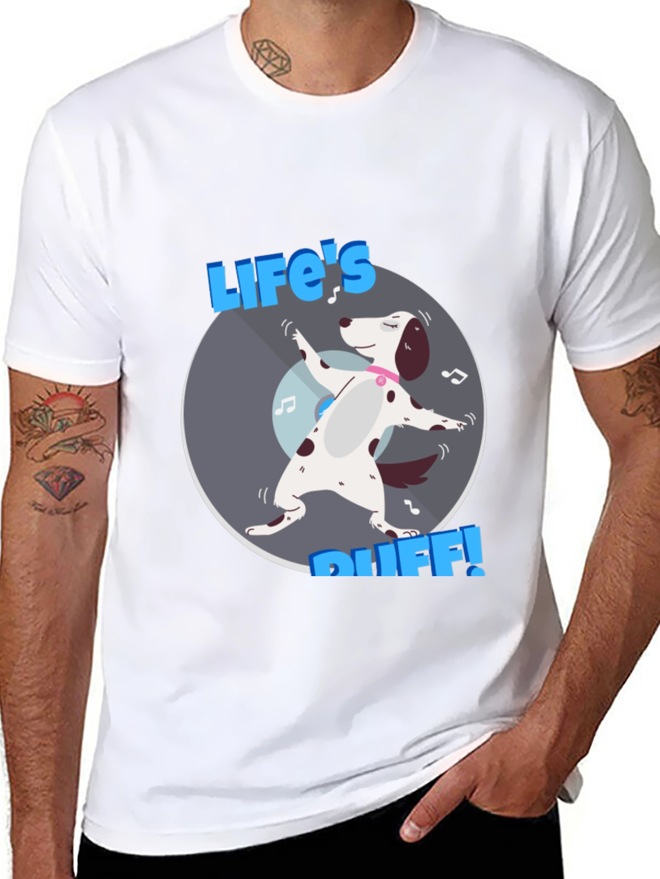Lifes Ruff! Dog Graphic Tee - Black