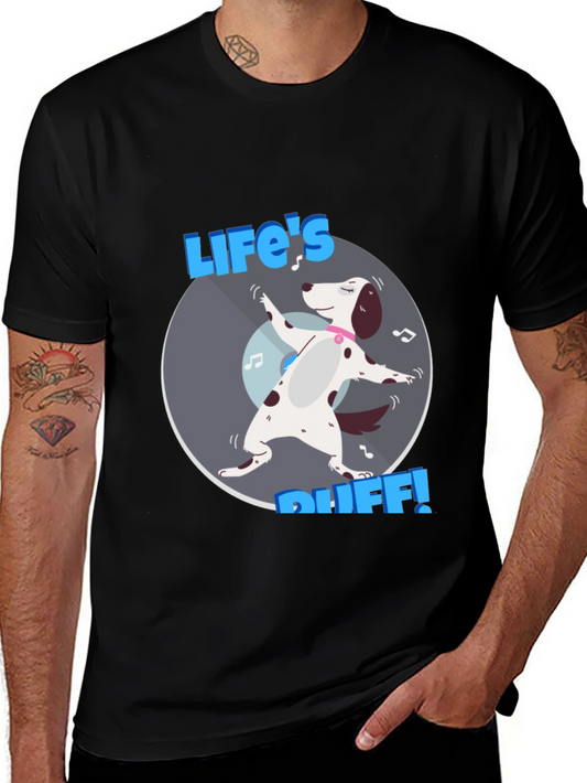Lifes Ruff! Dog Graphic Tee - Black
