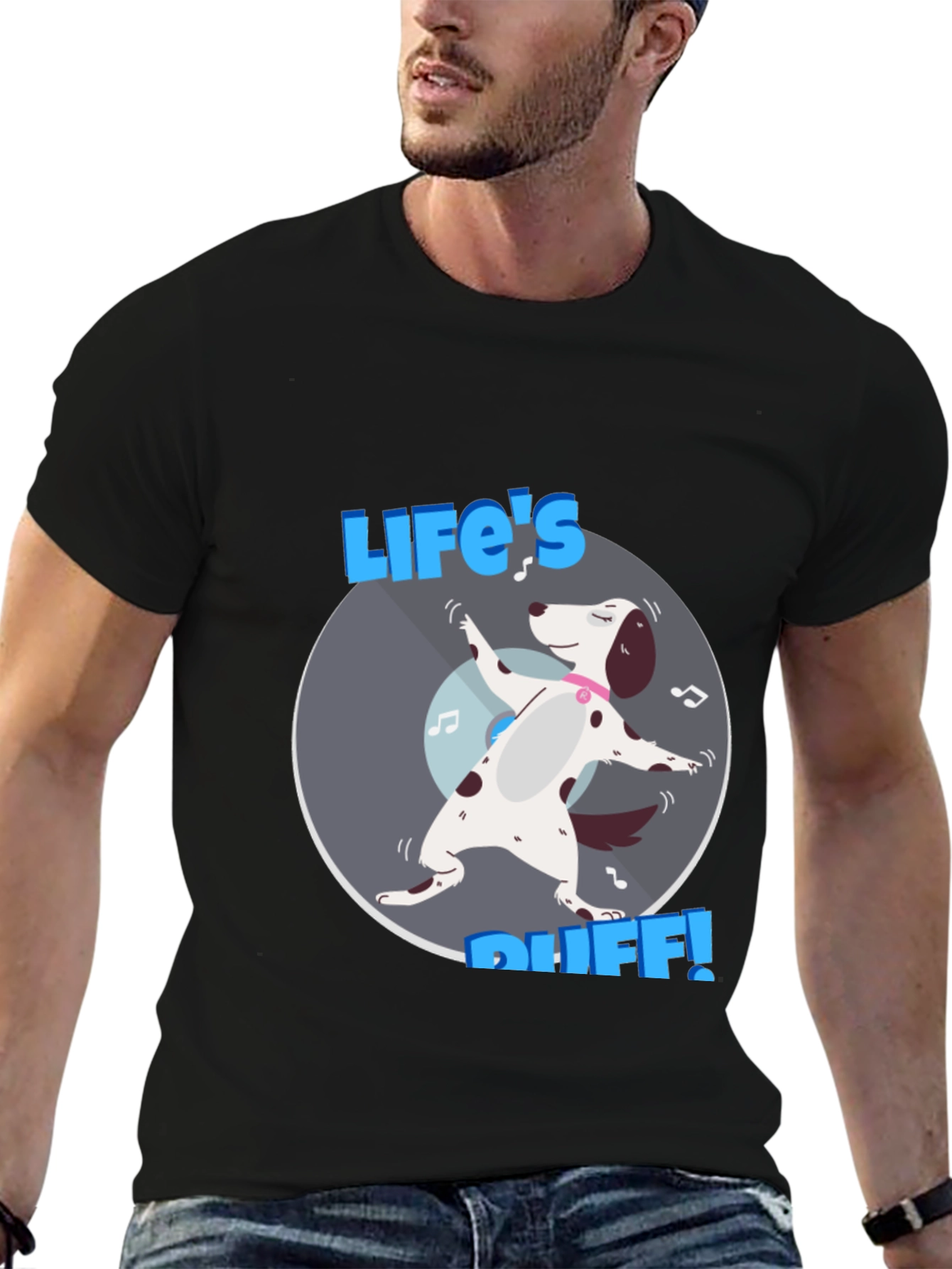 Lifes Ruff! Dog Graphic Tee - Black