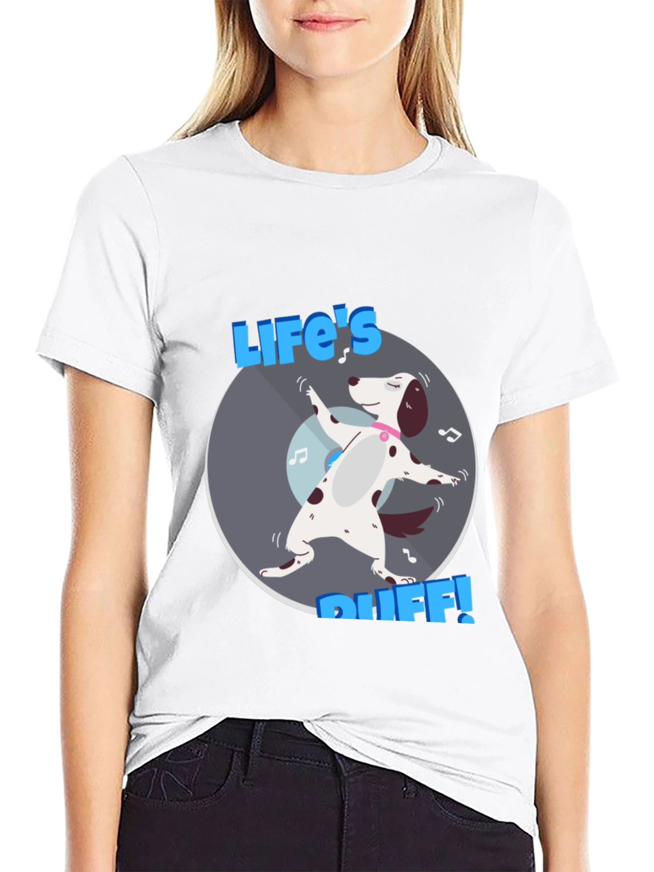 Lifes Ruff! Dog Graphic Tee - Black