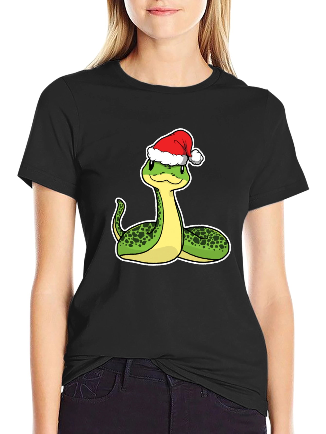 Festive Snake Graphic Tee - Holiday Style