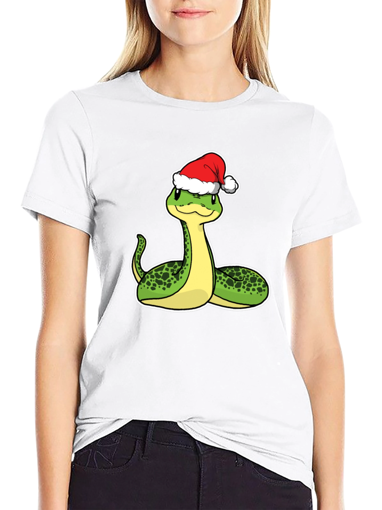 Festive Snake Graphic Tee - Holiday Style