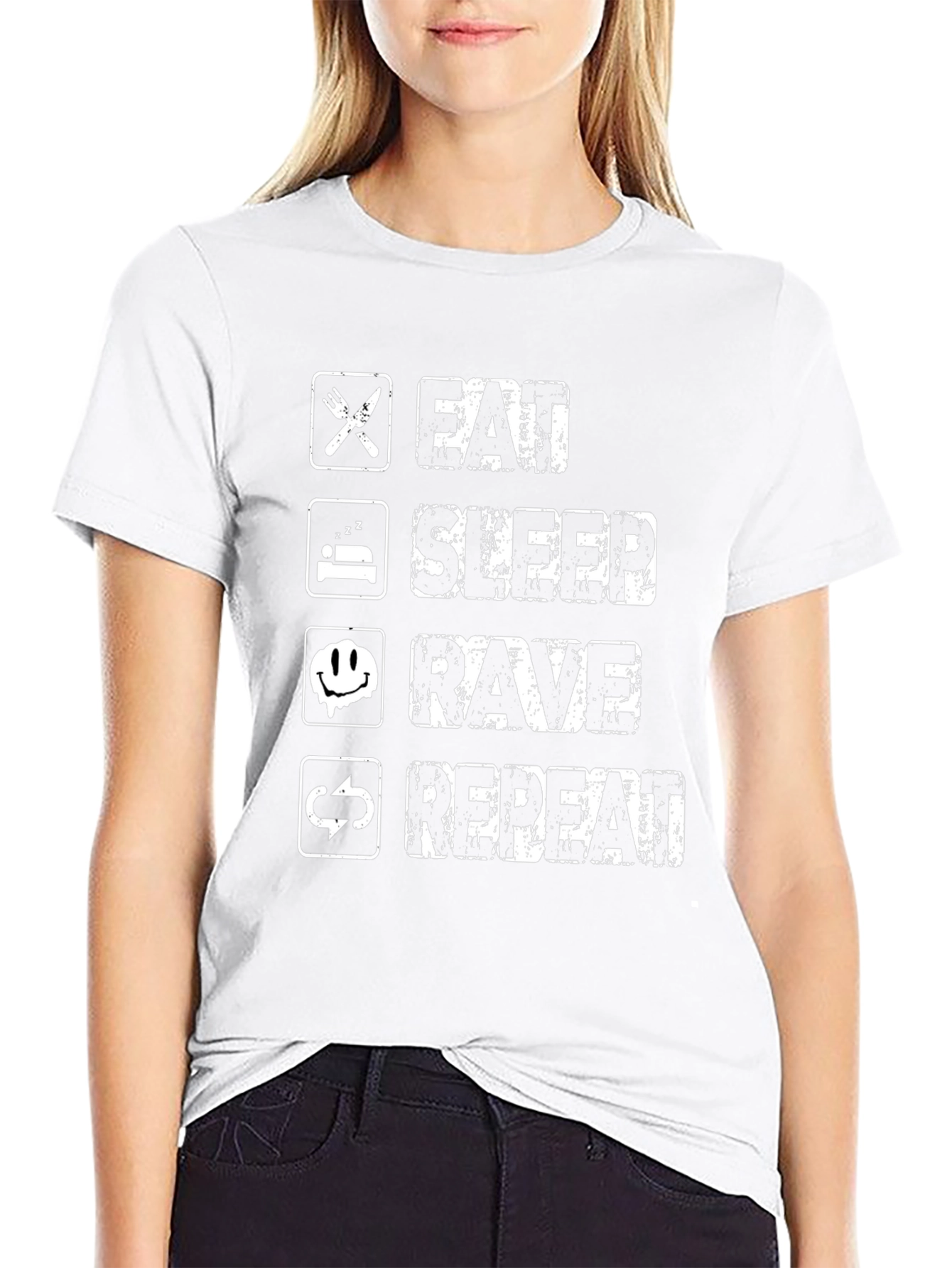Eat Sleep Rave Repeat Black T-Shirt