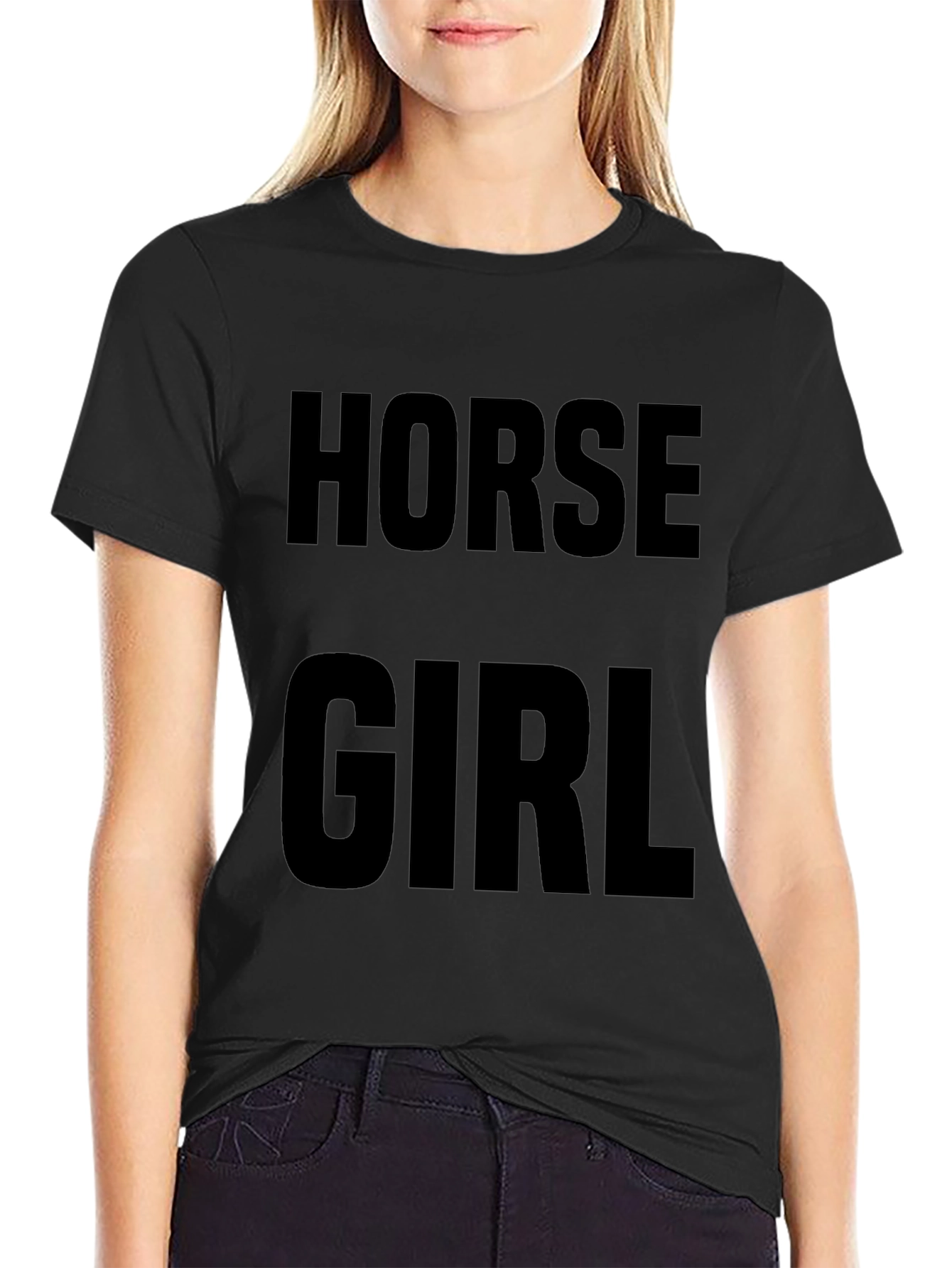 Horse Girl Graphic Tee - Black