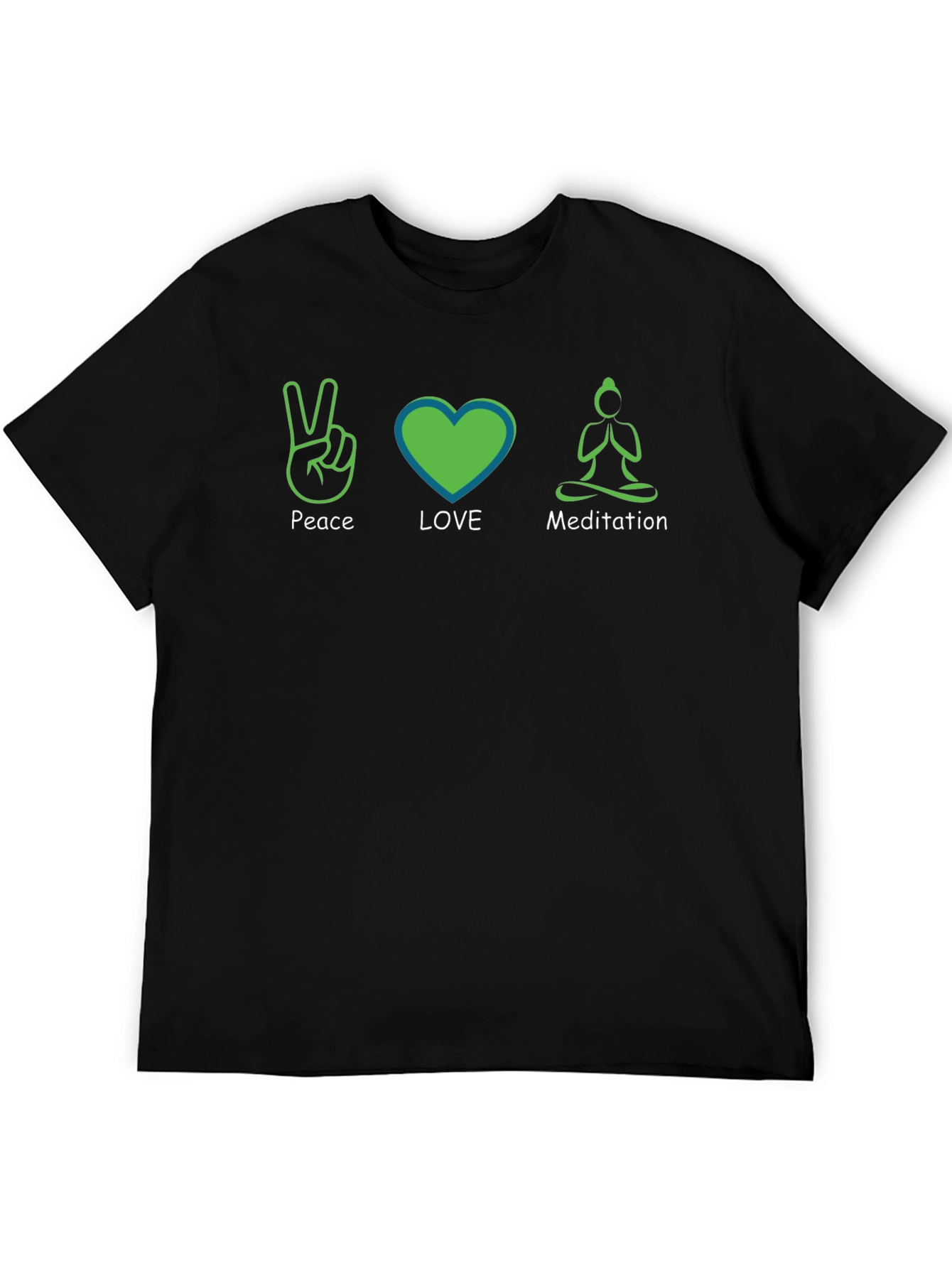 Peace Love Meditation Graphic T-Shirt