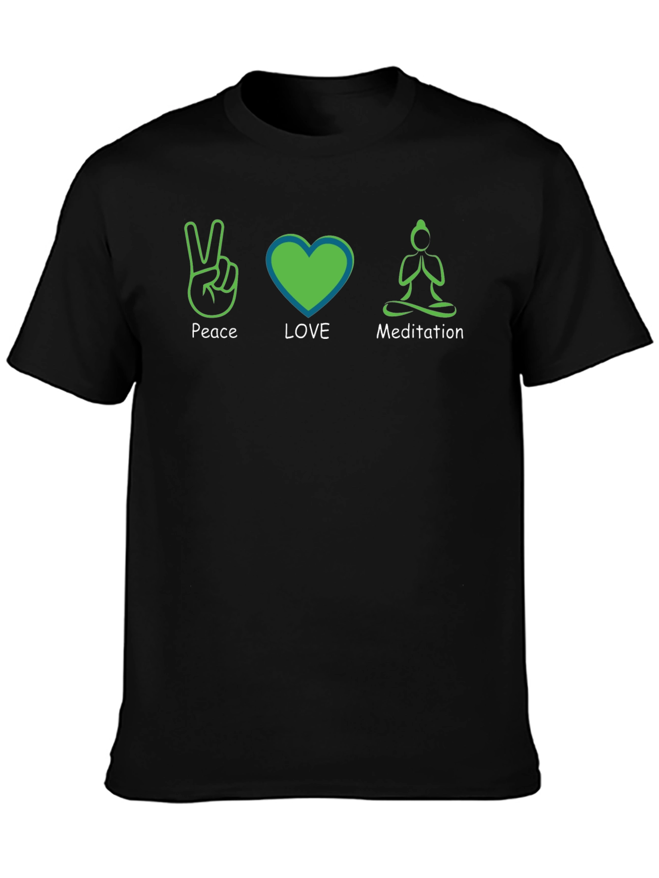 Peace Love Meditation Graphic T-Shirt