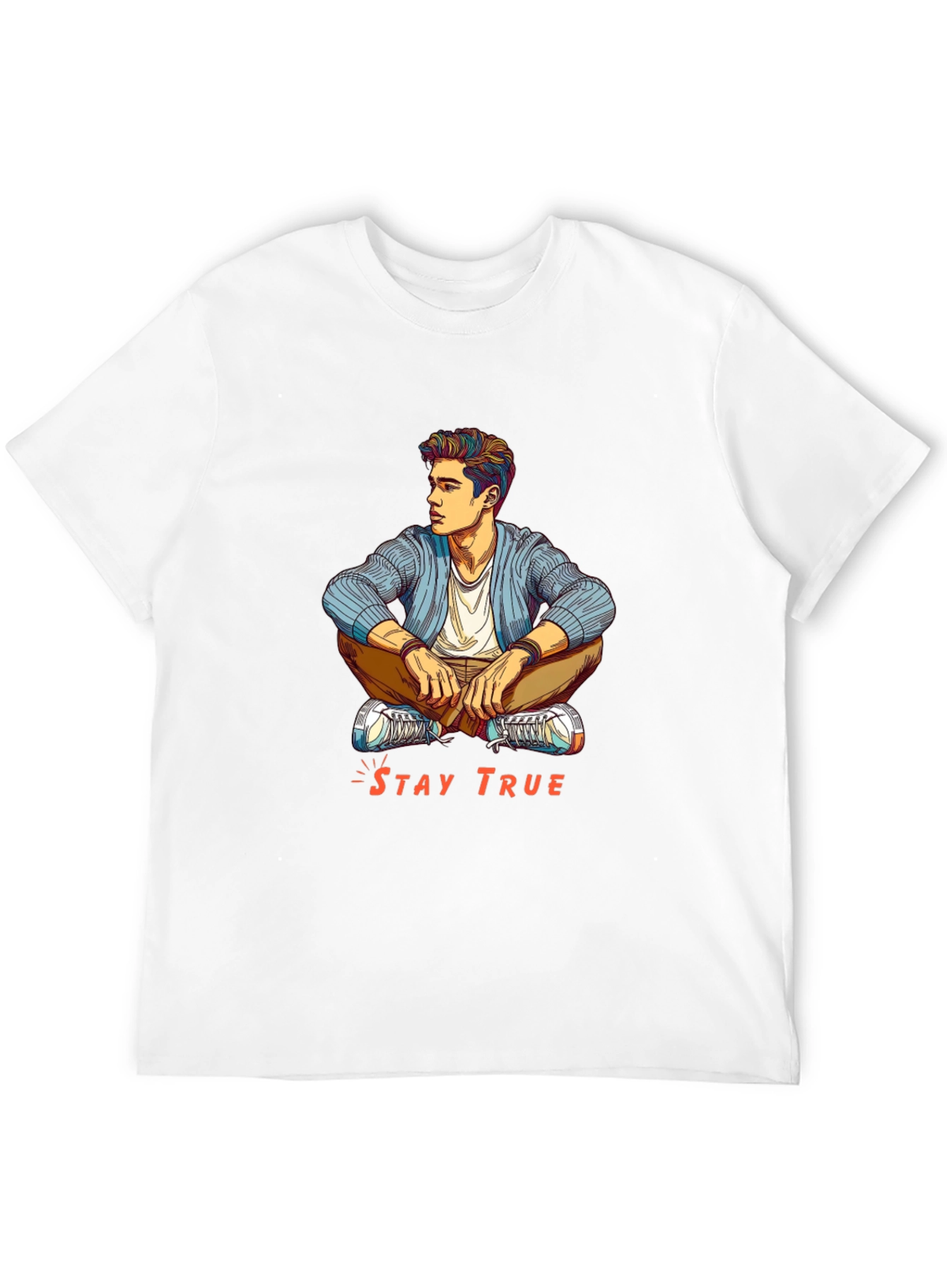 Stay True Graphic T-Shirt - Mens Fashion Tee