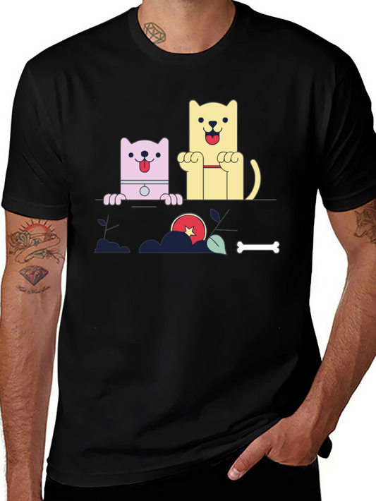 Cartoon Dog Graphic Tee - Cute Pet Lover Shirt