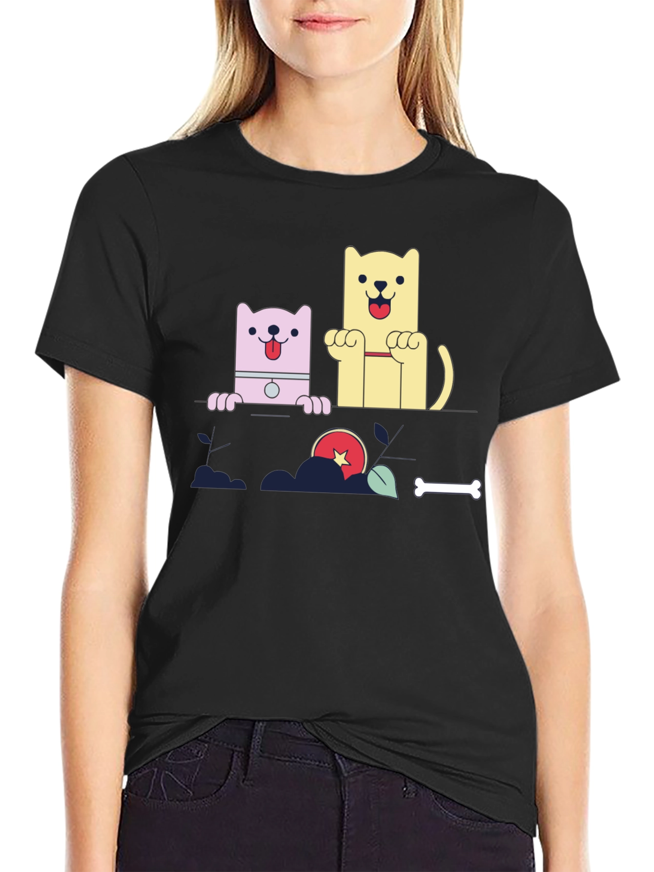 Cartoon Dog Graphic Tee - Cute Pet Lover Shirt