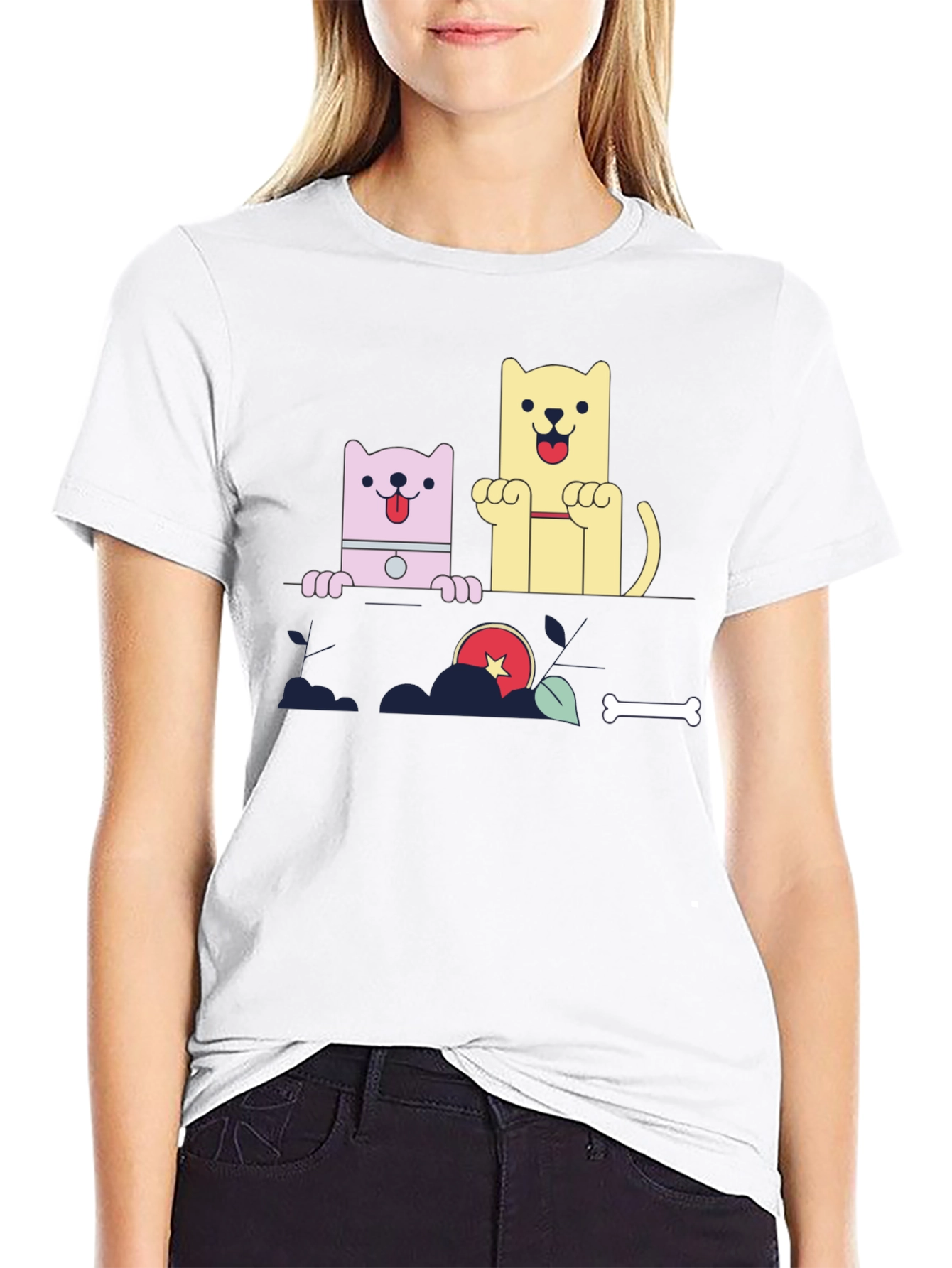 Cartoon Dog Graphic Tee - Cute Pet Lover Shirt