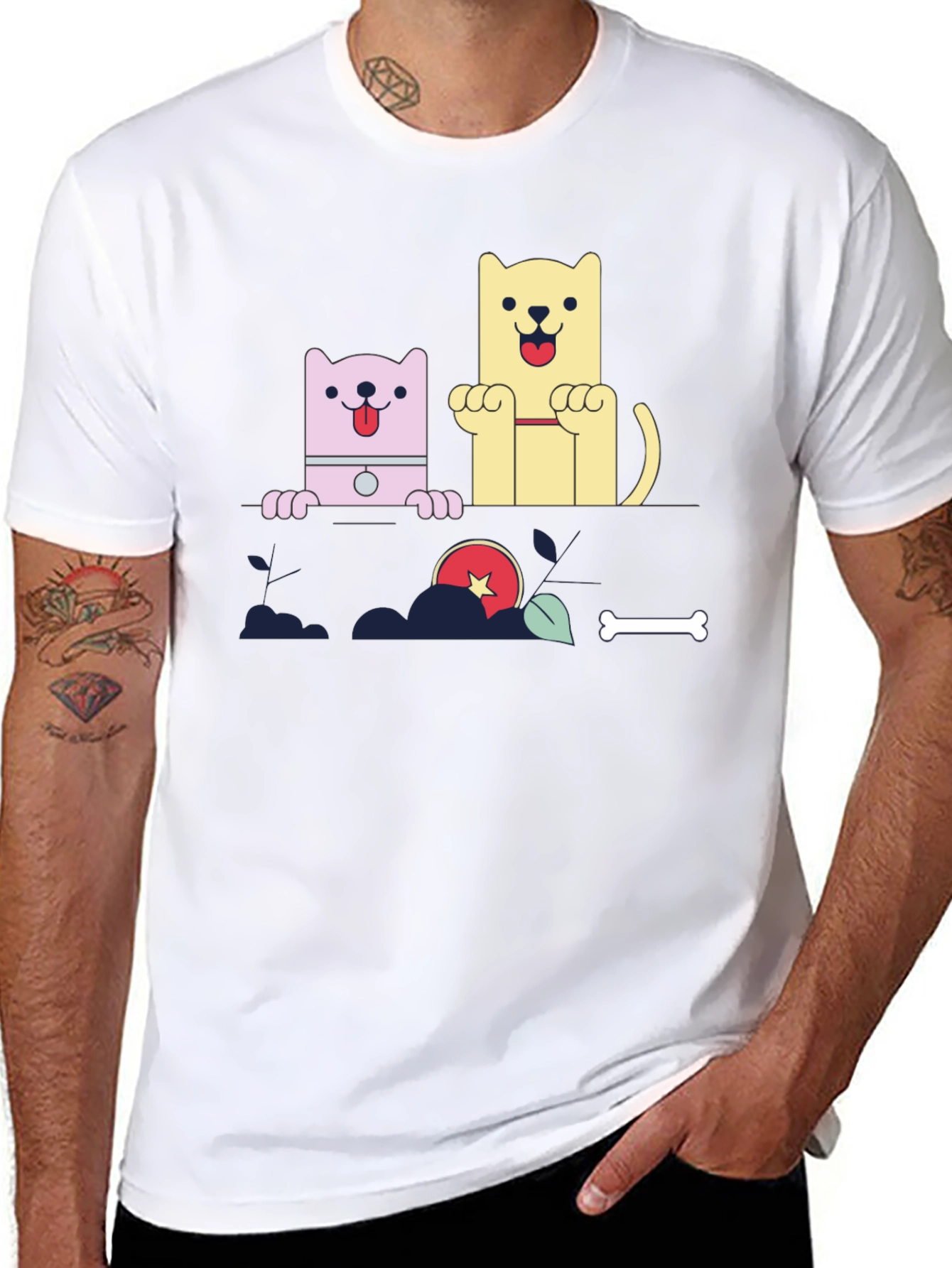 Cartoon Dog Graphic Tee - Cute Pet Lover Shirt