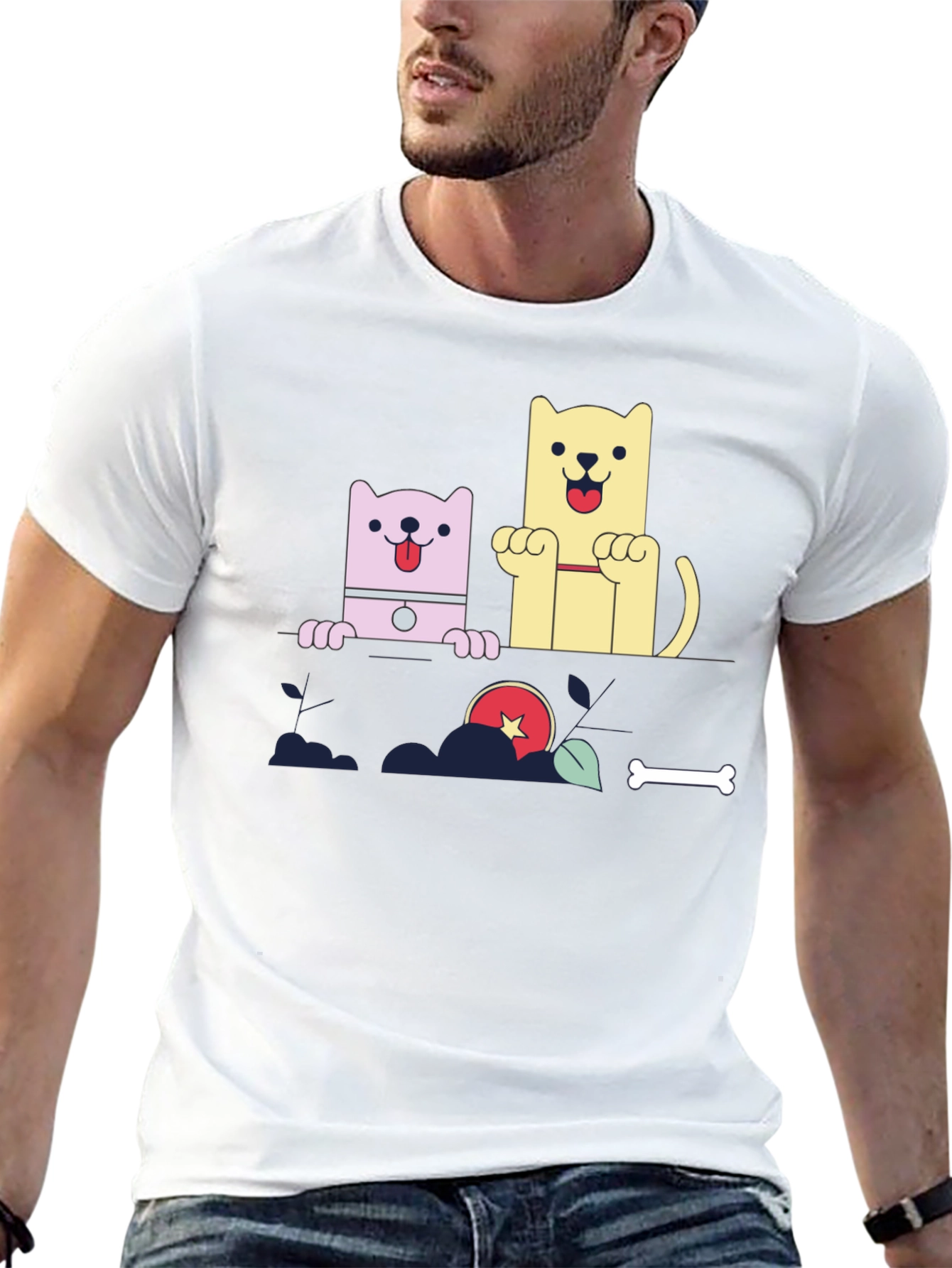 Cartoon Dog Graphic Tee - Cute Pet Lover Shirt