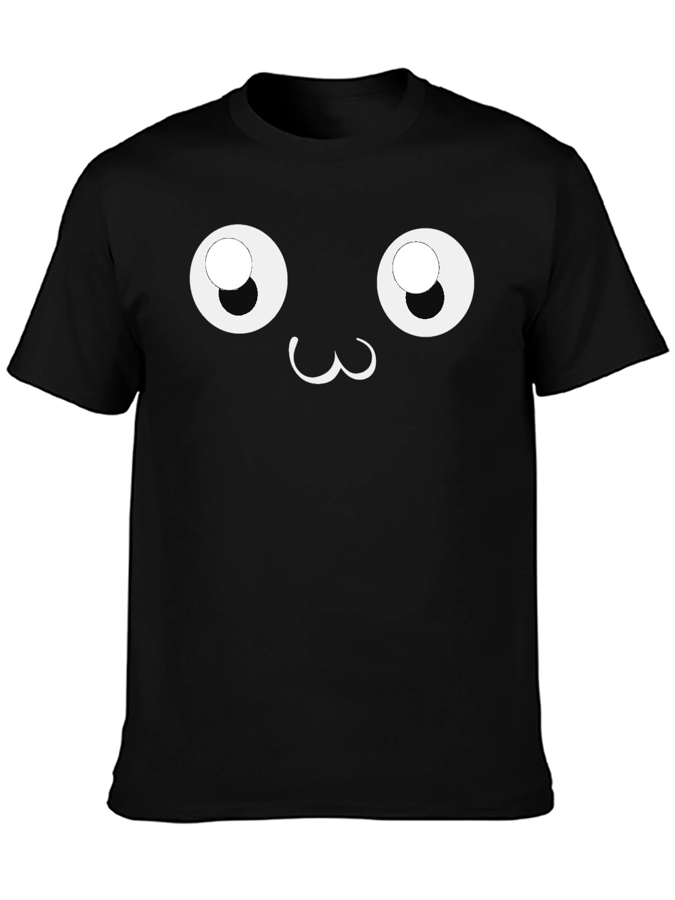 Cute Face Graphic Black T-Shirt