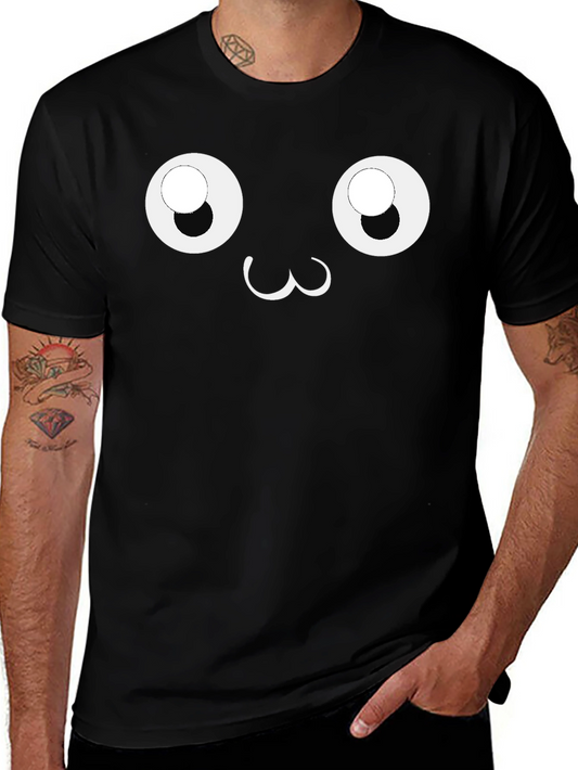 Cute Face Graphic Black T-Shirt