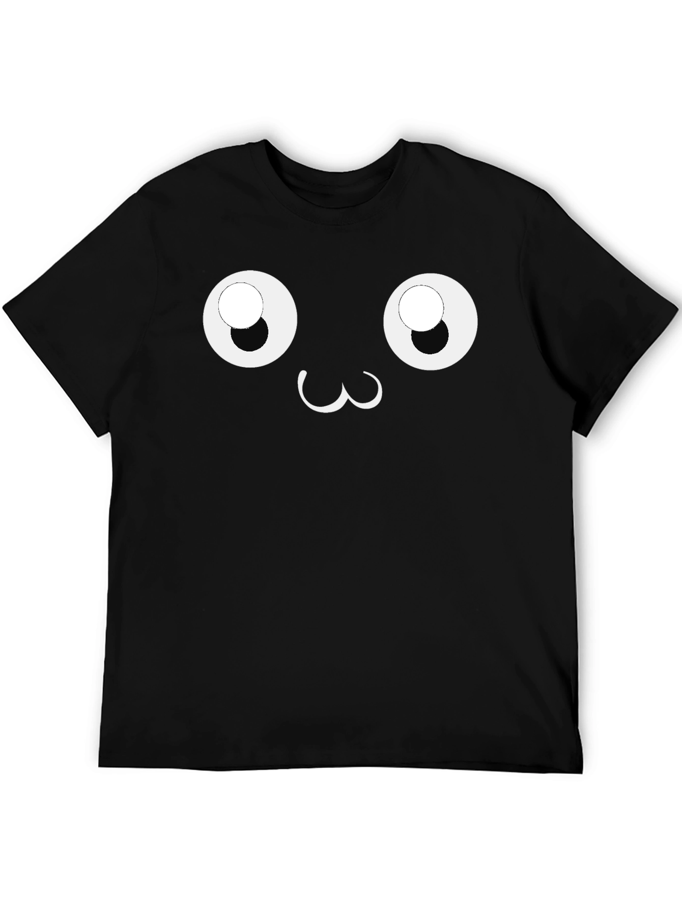 Cute Face Graphic Black T-Shirt