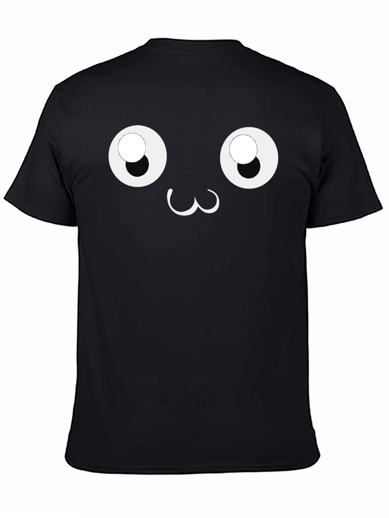 Cute Face Graphic Black T-Shirt