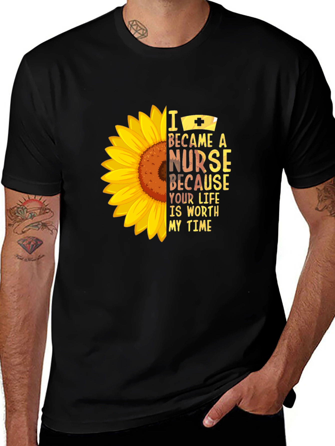 Sunflower Nurse Graphic T-Shirt - Worth My Time